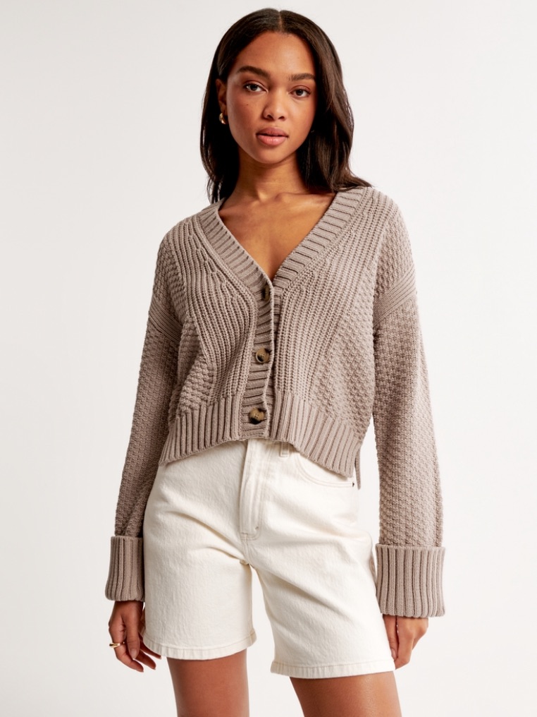 Seed Stitch Button-Up Cardigan